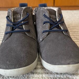 UGG Gray Kids Boots with Navy Laces